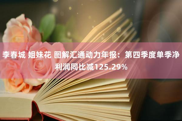 李春城 姐妹花 图解汇通动力年报：第四季度单季净利润同比减125.29%