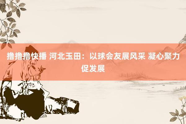 撸撸撸快播 河北玉田：以球会友展风采 凝心聚力促发展