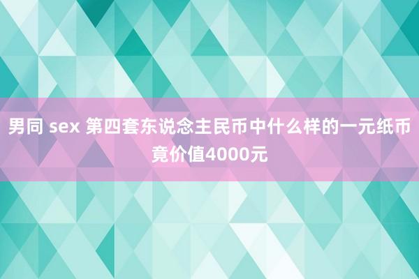 男同 sex 第四套东说念主民币中什么样的一元纸币竟价值4000元