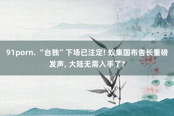 91porn. “台独”下场已注定! 蚁集国布告长重磅发声， 大陆无需入手了?