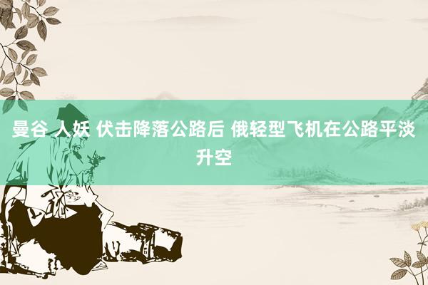 曼谷 人妖 伏击降落公路后 俄轻型飞机在公路平淡升空