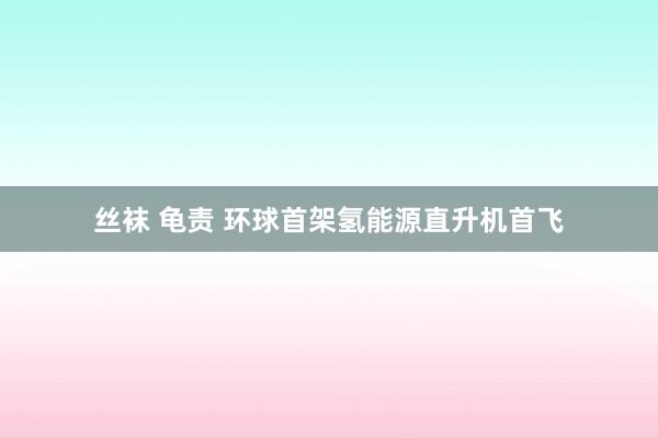 丝袜 龟责 环球首架氢能源直升机首飞