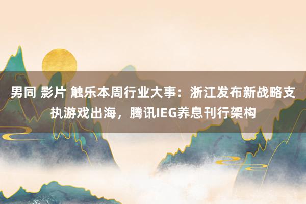 男同 影片 触乐本周行业大事：浙江发布新战略支执游戏出海，腾讯IEG养息刊行架构